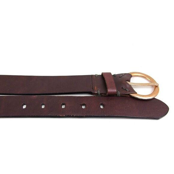SADDLE BROWN GENUINE LEATHER 1 3/8"Wd CASUAL DRESS WOMEN'S BELT Sz L (2M - Picture 13 of 14